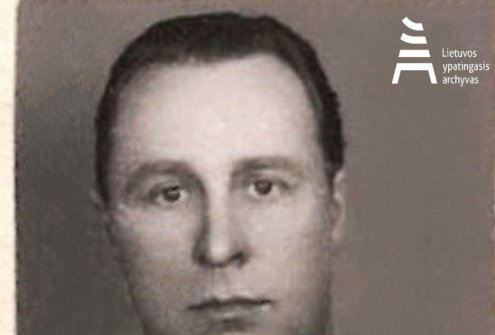 Kauno miesto darbo žmonių deputatų tarybos vykdomojo komiteto Milicijos valdybos Tarnybos skyriaus viršininkas Vladimiras Masiulis. [1958–1960 m.] Lietuvos ypatingasis archyvas, f. V-4, ap. 2, kartoteka Nr. 2 kortelė Nr. 47883. 1960 m. liepos 21 d. V. Masiulis vadovavo Kauno „Žalgirio“ stadione budėjusiems milicininkams.