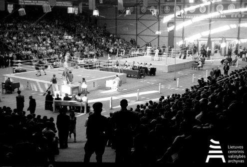 SSRS XV bokso čempionatas Kauno sporto halėje. 1949 m. liepos mėn. L. Morozovo nuotrauka. Lietuvos centrinis valstybės archyvas, 0-001320.