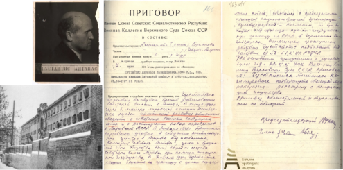 Antanas Gustaitis Lietuvos SSR vidaus reikalų liaudies komisariato (NKVD) kalėjime Nr. 1 Kaune. 1941 m. kovo 7–8 d. SSRS Aukščiausiojo Teismo karinės kolegijos nuosprendis Antanui Gustaičiui. 1941 m. liepos 7 d. Lietuvos ypatingasis archyvas, f. K-1, ap. 58, b. 47818/3, l. 163, 163 atv., 165–1