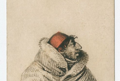 Jonas Rustemas. Būgnų tūzas. Popierius. Nacionalinis M. K. Čiurlionio dailės muziejus, ČDM Mg 1784. Paskelbta www.limis.lt