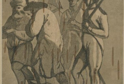 Gotlibas Kislingas, Jonas Rustemas. Suimtieji. Piešinys (ofortas) ant beržo tošies. Lietuvos valstybės istorijos archyvas, f. 1135, ap. 8, b. 59/1